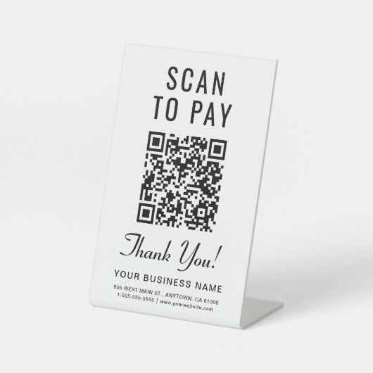 Scannen naar PayPal QR-code Reclamebord Met Voetstuk (Voorkant)