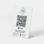 Scannen naar PayPal QR-code Reclamebord Met Voetstuk (Voorkant)