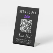 Scannen naar PayPal QR-code zwart Reclamebord Met Voetstuk (Voorkant)