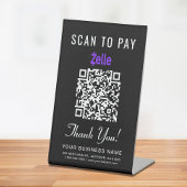 Scannen naar PayPal QR-code zwart Reclamebord Met Voetstuk