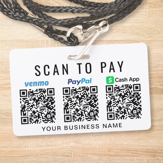 Scannen naar PayPal Venmo CashApp QR-codes Badge