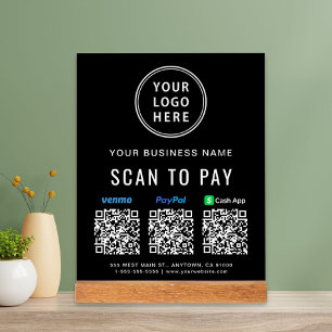 Scannen naar PayPal Venmo CashApp QR Codes Logo Acryl Bord