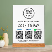Scannen naar PayPal Venmo CashApp QR Codes Logo Acryl Bord