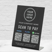 Scannen naar PayPal Venmo CashApp QR Codes Logo Reclamebord Met Voetstuk