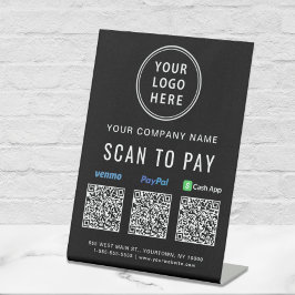 Scannen naar PayPal Venmo CashApp QR Codes Logo Reclamebord Met Voetstuk