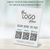 Scannen naar PayPal Venmo CashApp QR Codes Logo Reclamebord Met Voetstuk