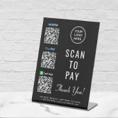 Scannen naar PayPal Venmo CashApp QR Codes Logo Reclamebord Met Voetstuk