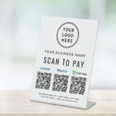 Scannen naar PayPal Venmo CashApp QR Codes Logo Reclamebord Met Voetstuk