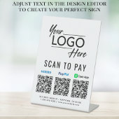 Scannen naar PayPal Venmo CashApp QR Codes Logo Reclamebord Met Voetstuk