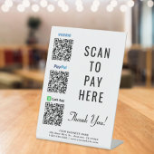 Scannen naar PayPal Venmo CashApp QR-codes Reclamebord Met Voetstuk