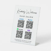 Scannen naar PayPal Venmo CashApp Zelle QR-code Reclamebord Met Voetstuk (Voorkant)