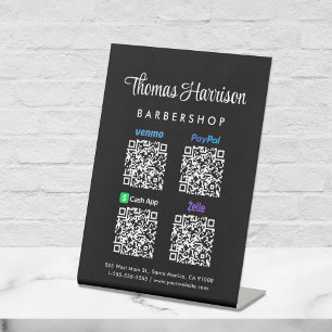 Scannen naar PayPal Venmo CashApp Zelle QR-code Reclamebord Met Voetstuk