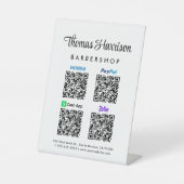 Scannen naar PayPal Venmo CashApp Zelle QR-code Reclamebord Met Voetstuk (Voorkant)