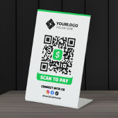 Scannen naar QR-code Betalen Cash App Logo Reclamebord Met Voetstuk