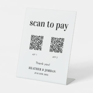 Scannen naar QR-code bruiloftsbalk Reclamebord Met Voetstuk