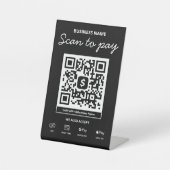Scannen naar QR Code Cash App & Meer Reclamebord Met Voetstuk (Voorkant)
