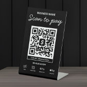 Scannen naar QR Code Cash App & Meer Reclamebord Met Voetstuk