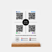 Scannen naar QR-code PayPal, Venmo, Cash App, Zell Acryl Bord (Voorkant)