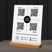 Scannen naar QR-code PayPal, Venmo, Cash App, Zell Acryl Bord