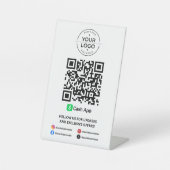 Scannen naar QR-code voor contante betaling Reclamebord Met Voetstuk (Voorkant)