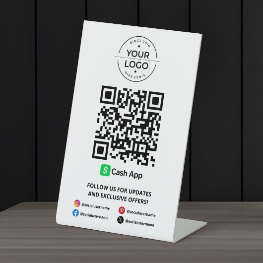 Scannen naar QR-code voor contante betaling Reclamebord Met Voetstuk
