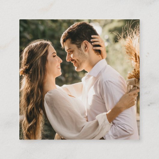 Scannen naar RSVP Wedding QR Code Response Uitnodi Vierkante Visitekaartje (Achterkant)