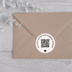 Scannen naar toegang tot website Hart QR-code Ronde Sticker