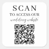 Scannen naar toegang tot website QR-code Vierkante Sticker (Voorkant)