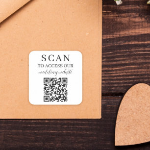 Scannen naar toegang tot website QR-code Vierkante Sticker