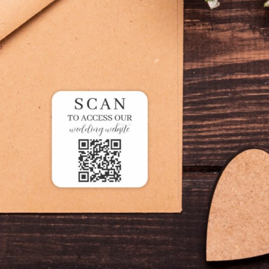 Scannen naar toegang tot website QR-code Vierkante Sticker