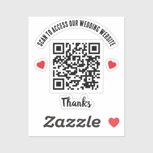 Scannen naar toegang tot website Rood hart QR-code Sticker (Vel)