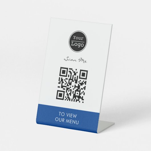 Scannen naar uitzicht menu aangepaste logo QR-code Reclamebord Met Voetstuk (Voorkant)