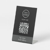 Scannen naar uitzicht menu aangepaste logo QR-code Reclamebord Met Voetstuk (Voorkant)
