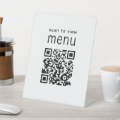 Scannen naar Uitzicht Menu QR Restaurant Modern Reclamebord Met Voetstuk (Insitu)