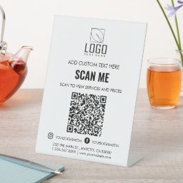 Scannen naar uitzicht Prijzen custom logo QR code Reclamebord Met Voetstuk