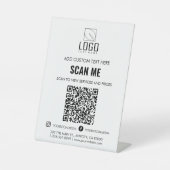 Scannen naar uitzicht Prijzen custom logo QR code Reclamebord Met Voetstuk (Voorkant)