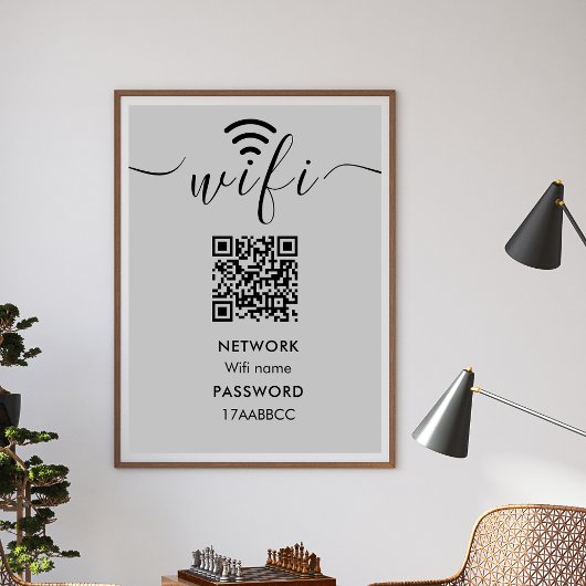 Scannen naar verbinding met WiFi-netwerk QR-code m Poster