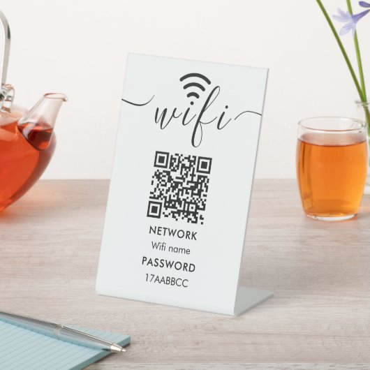 Scannen naar verbinding met WiFi-netwerk QR-code m Reclamebord Met Voetstuk (Insitu)