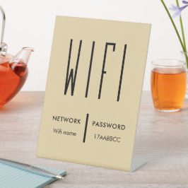 Scannen naar verbinding met WiFi-netwerk QR-code W Reclamebord Met Voetstuk