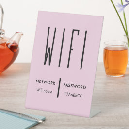 Scannen naar verbinding met WiFi-netwerk QR-code W Reclamebord Met Voetstuk