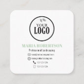 Scannen naar verbinding | QR Code Company Logo Pal Vierkante Visitekaartje (Voorkant)