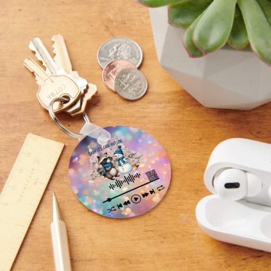 Scannen naar video, "Cold outside"-Sleutelhanger Sleutelhanger (Bureau)