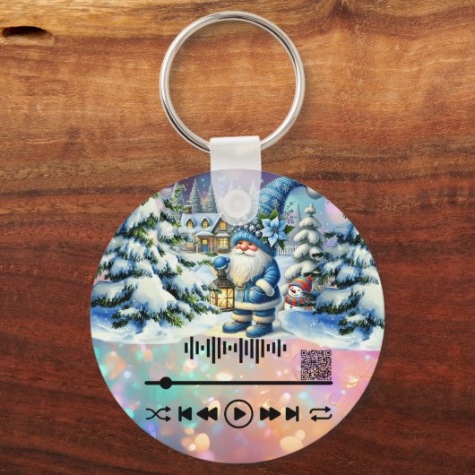 Scannen naar, witte kerst Sleutelhanger (Achterkant)