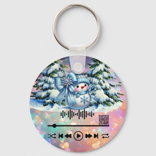 Scannen naar, witte kerst Sleutelhanger (Achterkant)