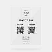 Scannen naar zakelijke Logo Social Media Acryl Bord (Voorkant)