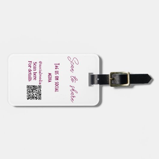 Scannen om ons label te delen op sociale media QR- Bagagelabel (Voorkant horizontaal)
