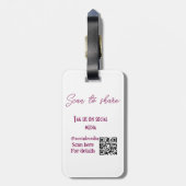 Scannen om ons label te delen op sociale media QR- Bagagelabel (Achterkant verticaal)