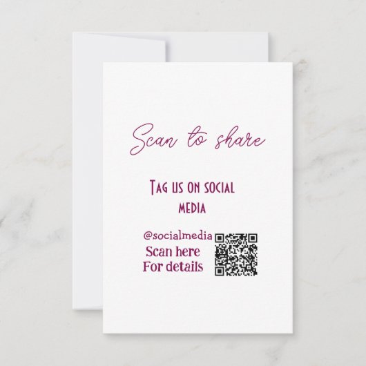Scannen om ons label te delen op sociale media QR- Bedankkaart (Voorkant)