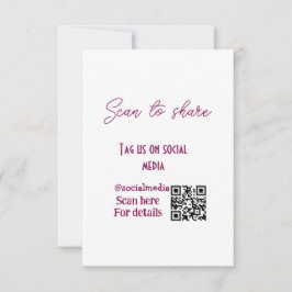 Scannen om ons label te delen op sociale media QR- Bedankkaart