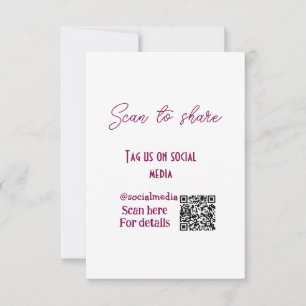 Scannen om ons label te delen op sociale media QR- Bedankkaart